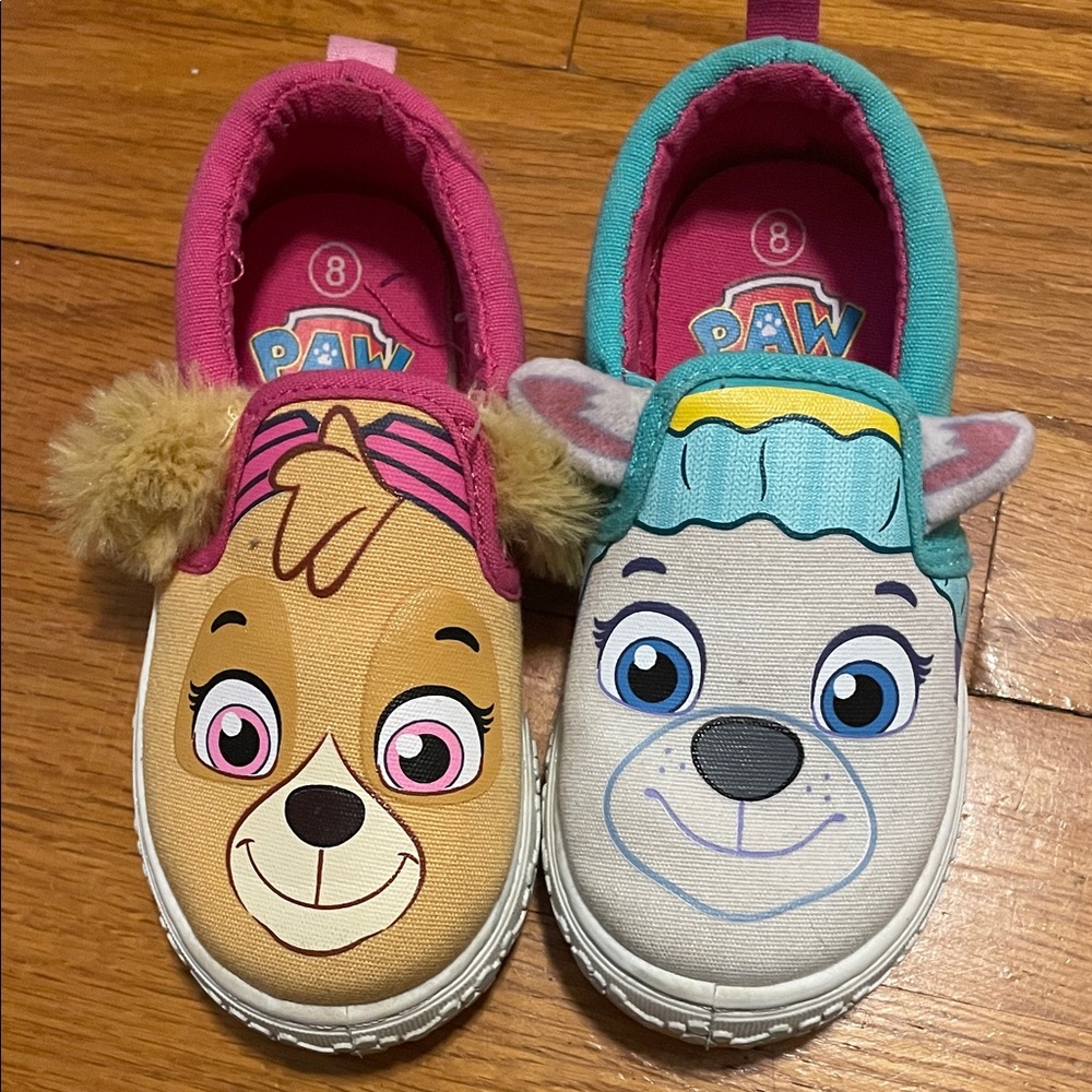 Kids Paw Patrol Slip-On Shoes - Pink, Teal Character Pair Toddler Size 8